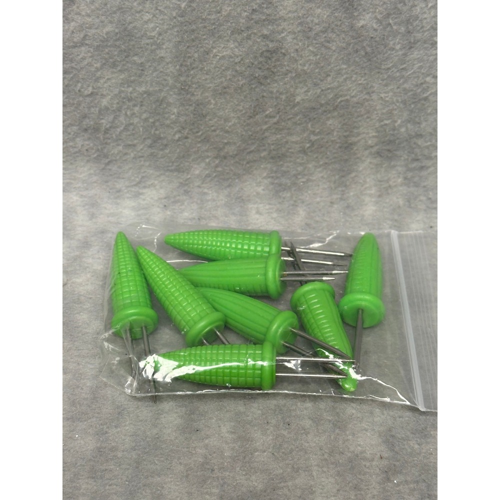 Unbranded Corn Holder Green New 8pc Set Plastic Prongs BBQ Tool